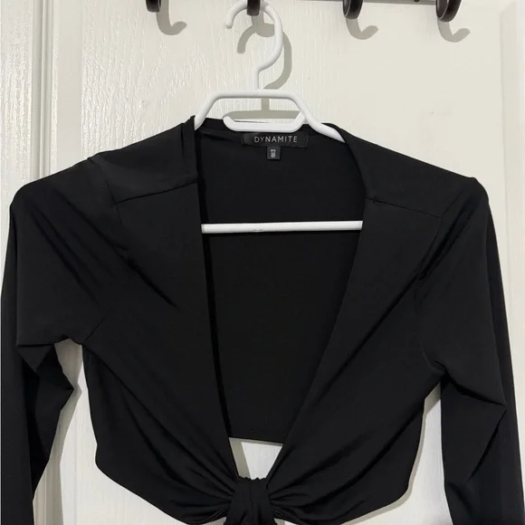 Dynamite Black Long Sleeve Cutout Maxi Dress - Picture 3 of 4